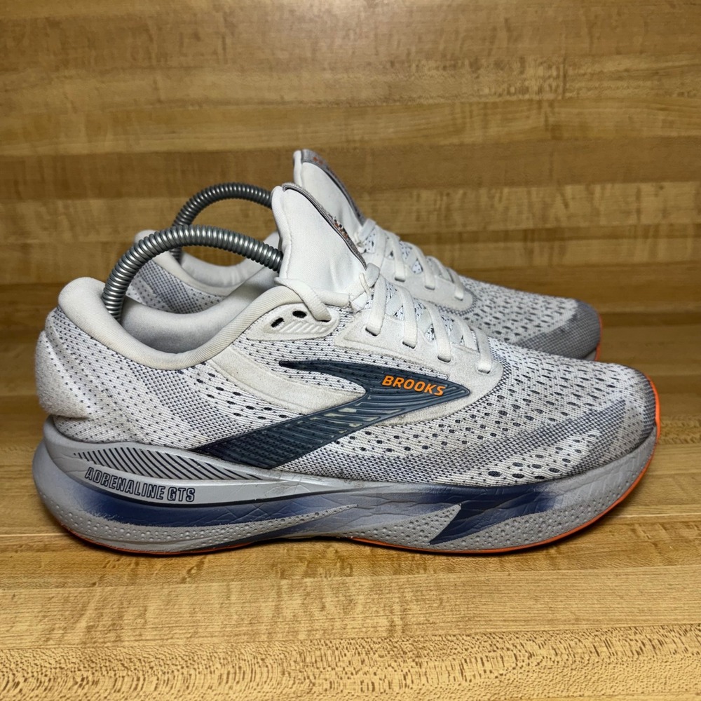 Brooks Adrenaline GTS 24 Mens 8.5 Grey Orange Running Shoes 1104371D129